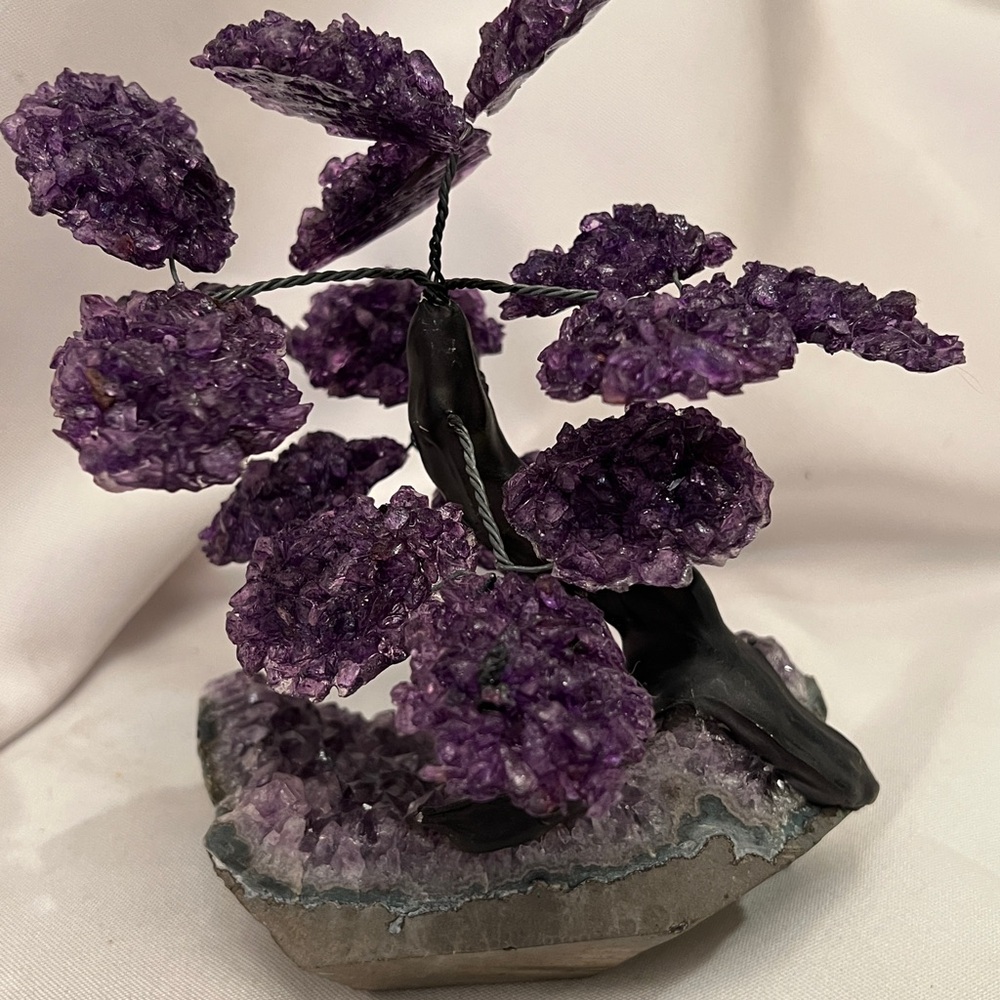 Adjustable height Amethyst Crystal Bonsai Tree